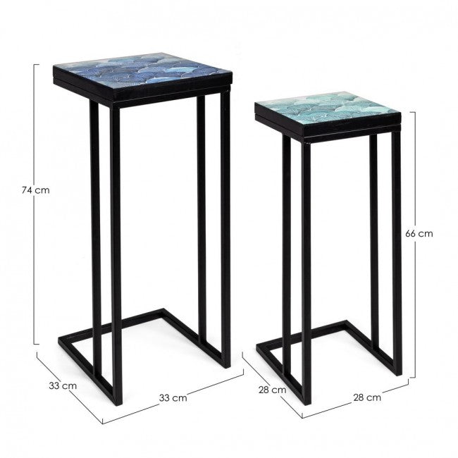 Ensemble de tables basses de mobilier industriel moderne 2 pièces