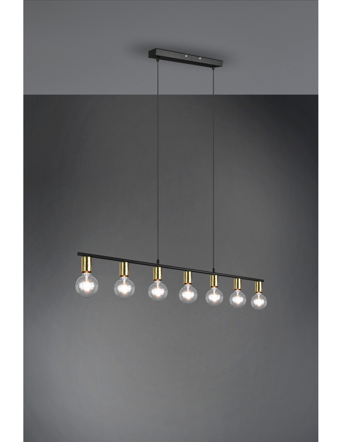 Suspension 7xE27 Vannes Laiton L110 cm Trio Lighting