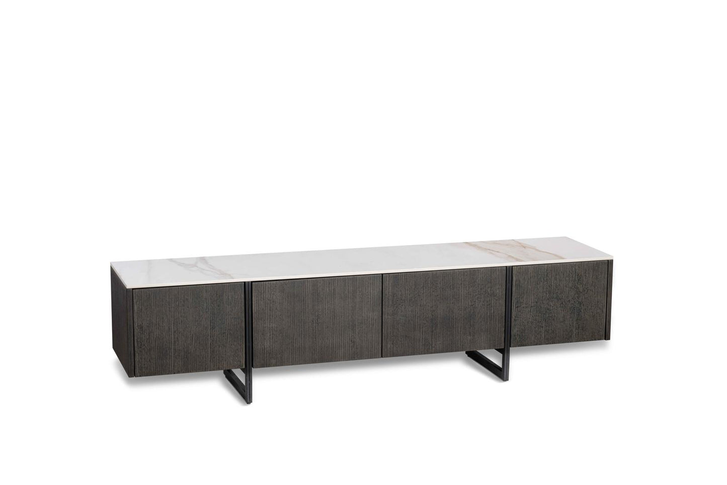 Meuble TV blanc-gris foncé 40 cm x 180 cm H. 45 cm