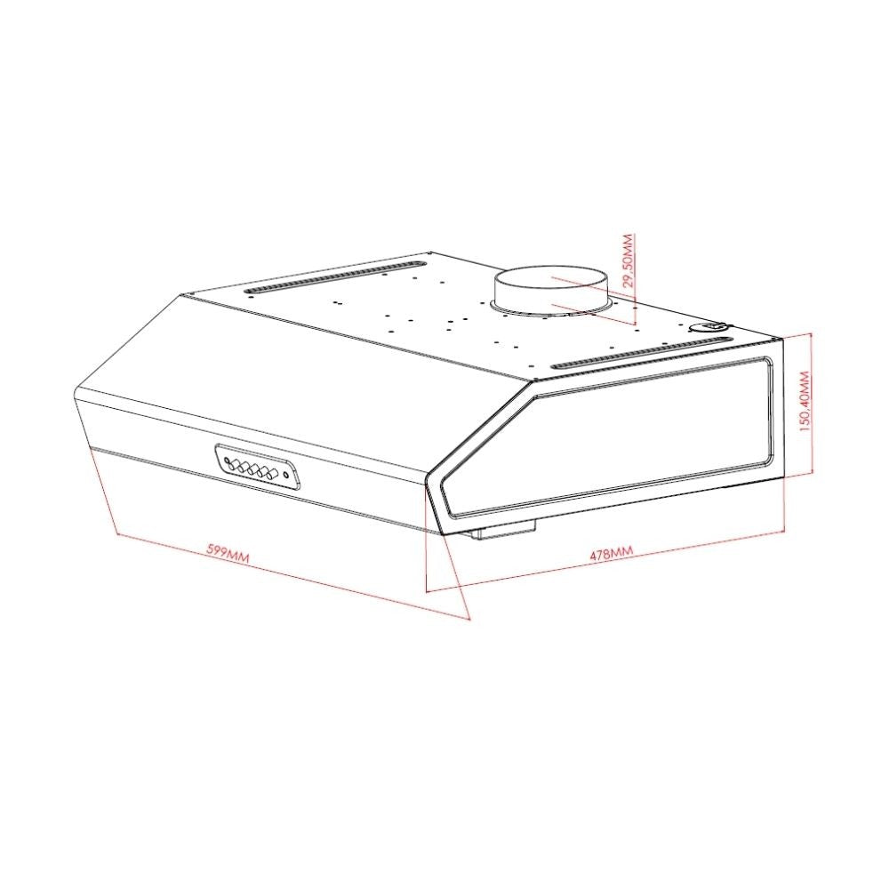 Gruppo cappa sottopensile Tornado 60 inox Samet EFFEZ