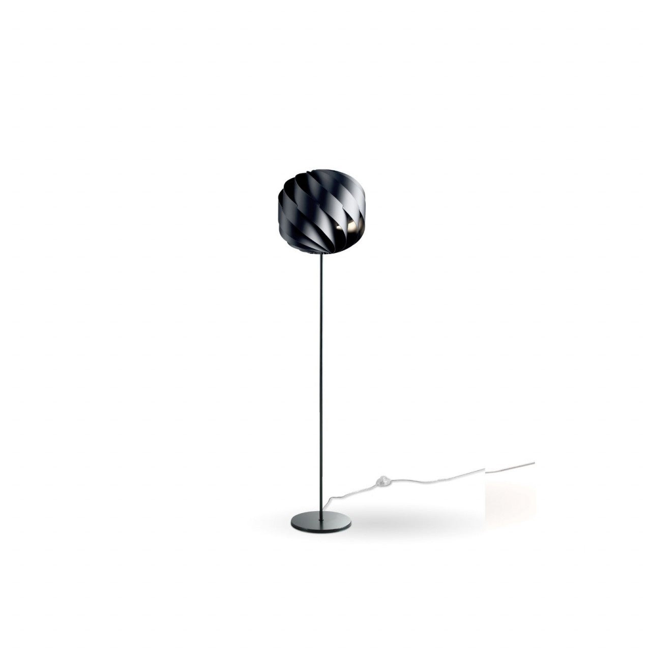 Base de lampadaire et tige noire en métal Cm. 40x170h