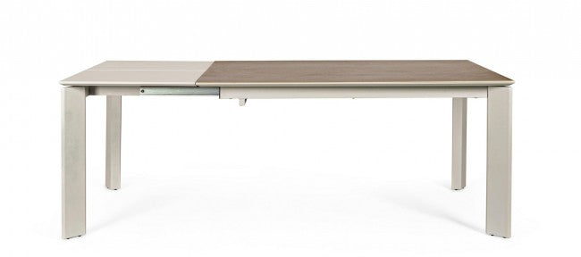 Table extensible gris et tourterelle