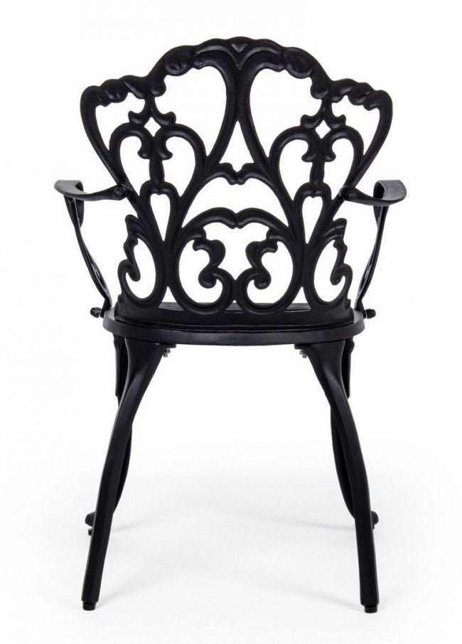 Chaise baroque extérieure en aluminium anthracite 57,5x 58 x 87,5h cm