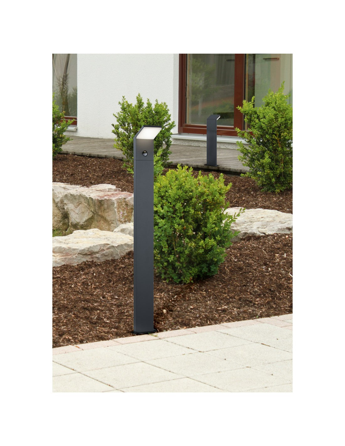 Poteau extérieur Pearl Led IP54 Anthracite avec détecteur de mouvement Trio Lighting