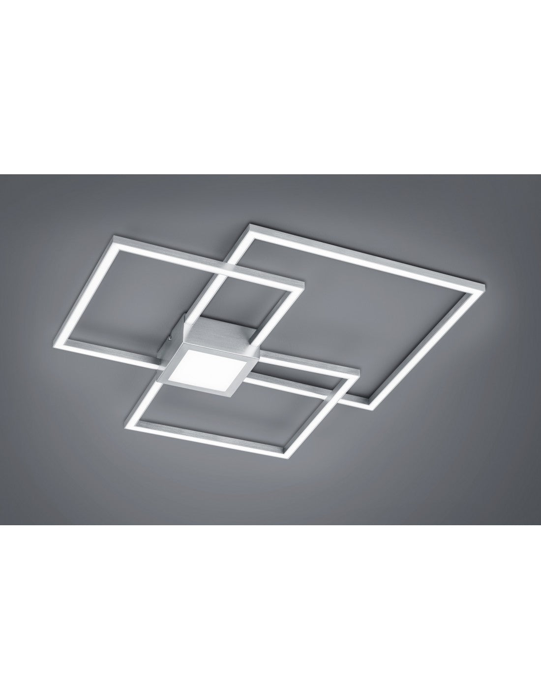 Plafonnier Hydra 3 LED Carrées 38w Nickel L65 cm Dimmable Trio Lighting