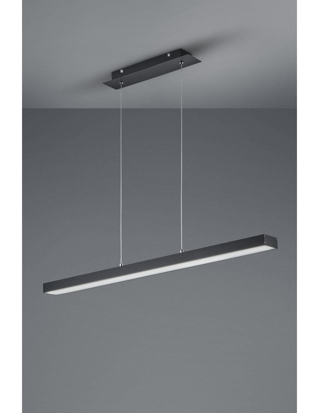 Agano Noir Led 18w Tactile Dimmable Trio Suspension D'éclairage