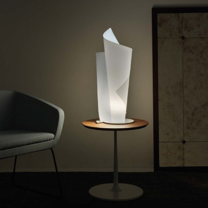 Lampe de table en Polilux VELA Bianca diamètre 27 x h70 cm