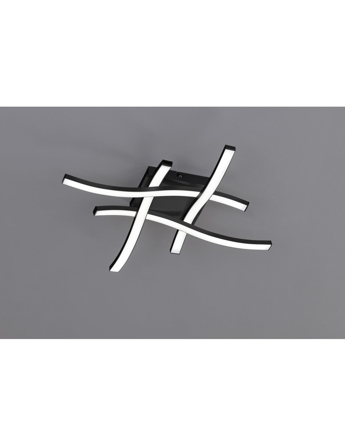 Plafonnier Moderne Route Noir 4 Tiges LED 3000k Trio Lighting