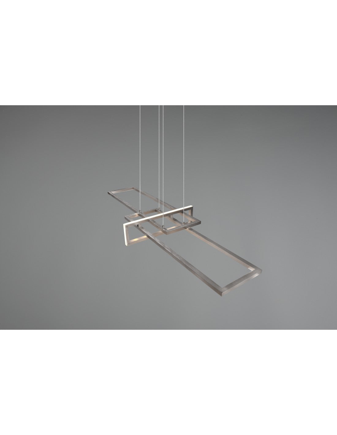 Salinas Suspension 3 LEDs Rectangulaire 34w Nickel L110 cm Dimmable Trio Eclairage