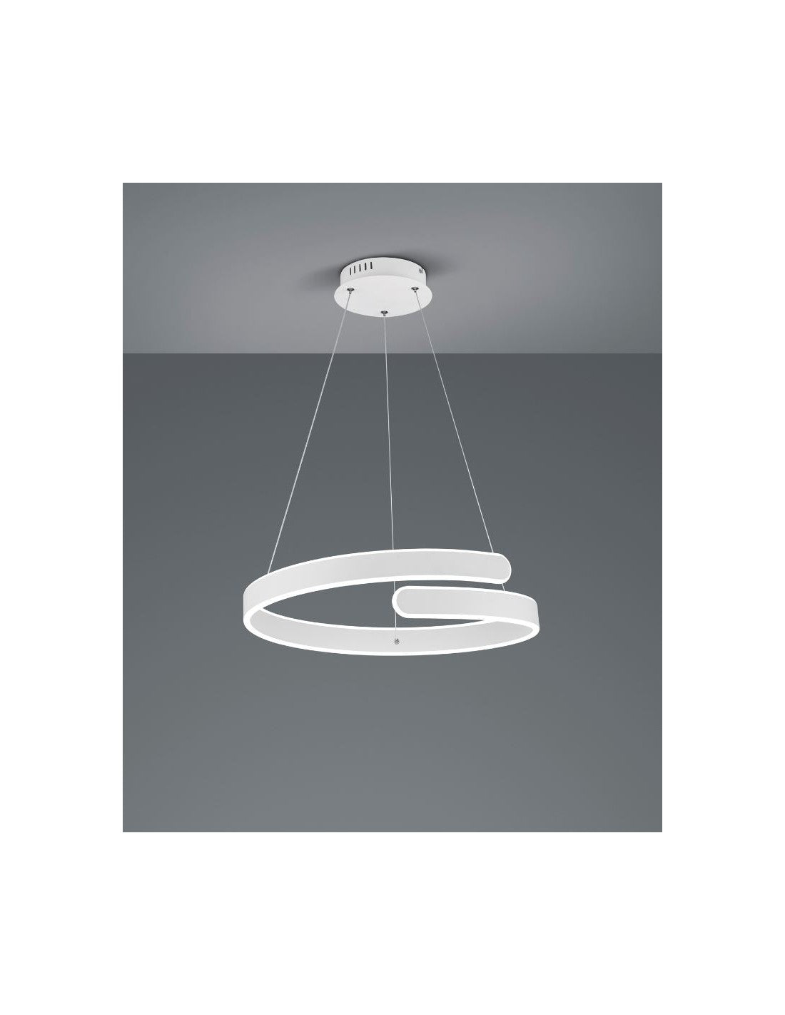 Suspension Design Spirale Led Gradateur 4000k Parme Blanc Trio Éclairage