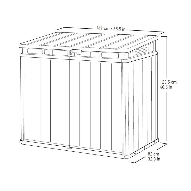 Porte-outils en résine à peindre gris Elite-store duotech 141x82x123,5h cm
