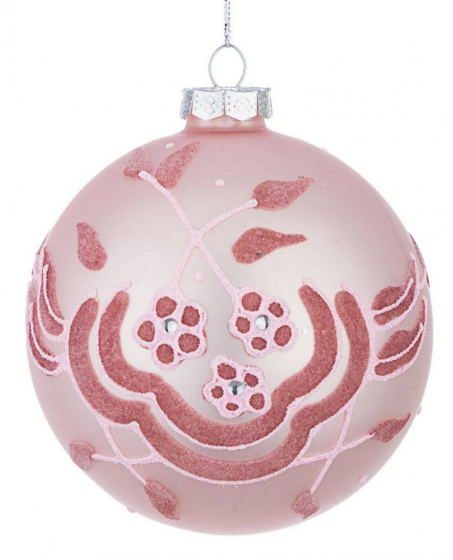 8x Sphère Vt Petite Fleur Rose D100