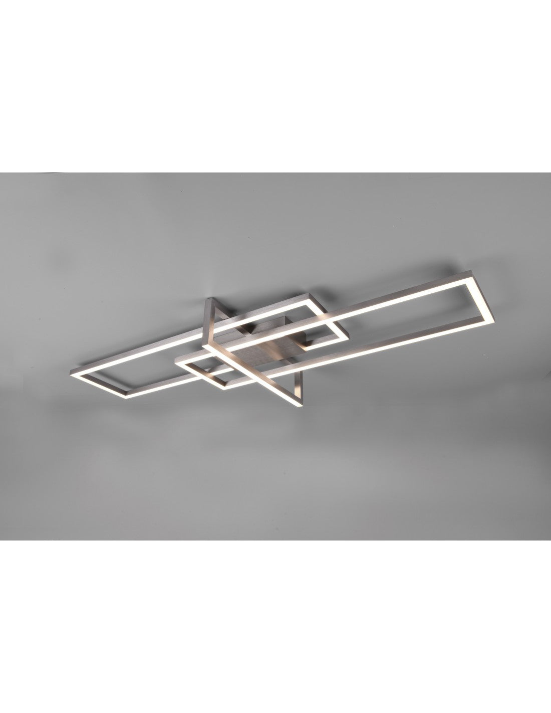 Plafonnier Salinas 3 rectangles LED 34w Nickel L100 cm Dimmable Trio Lighting