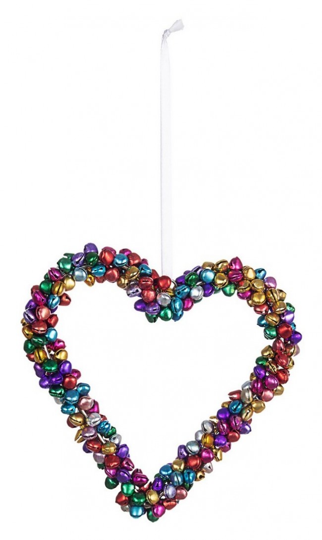6x Pendentif Coeur Arlequin Multicolore