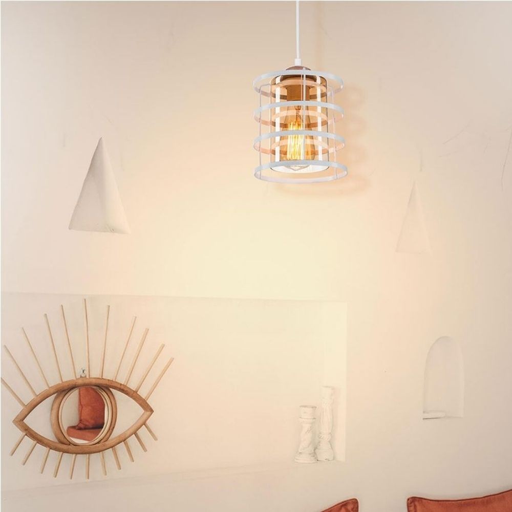 Lampada a sospensione Mira ASZ1261 metallo bianco EFFEZ