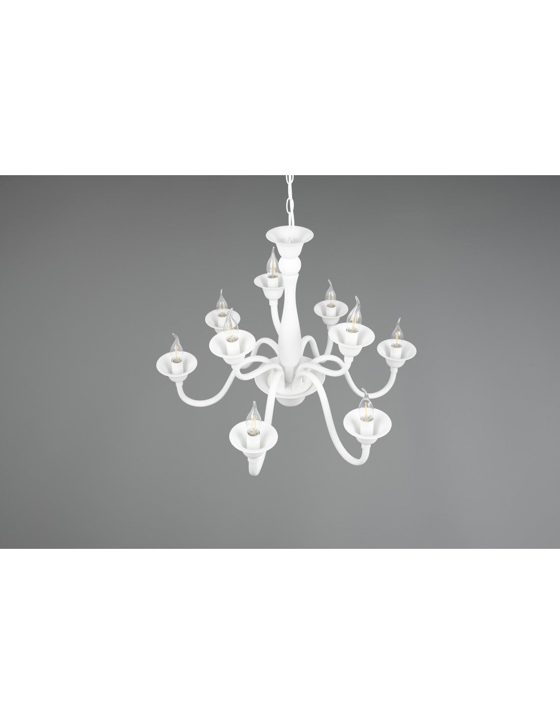 Lustre de salle à manger blanc 9 lumières avec chaîne Elsa Trio Lighting