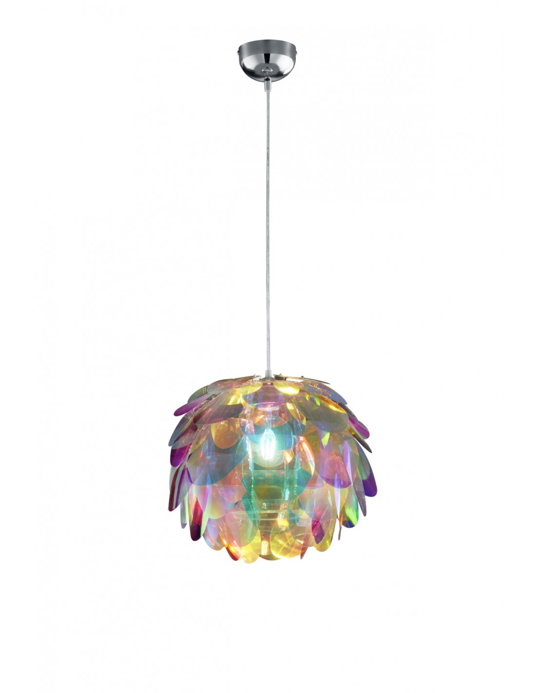 Suspension Clover Chrome Multicolore Pigna Ø40 cm Trio Lighting