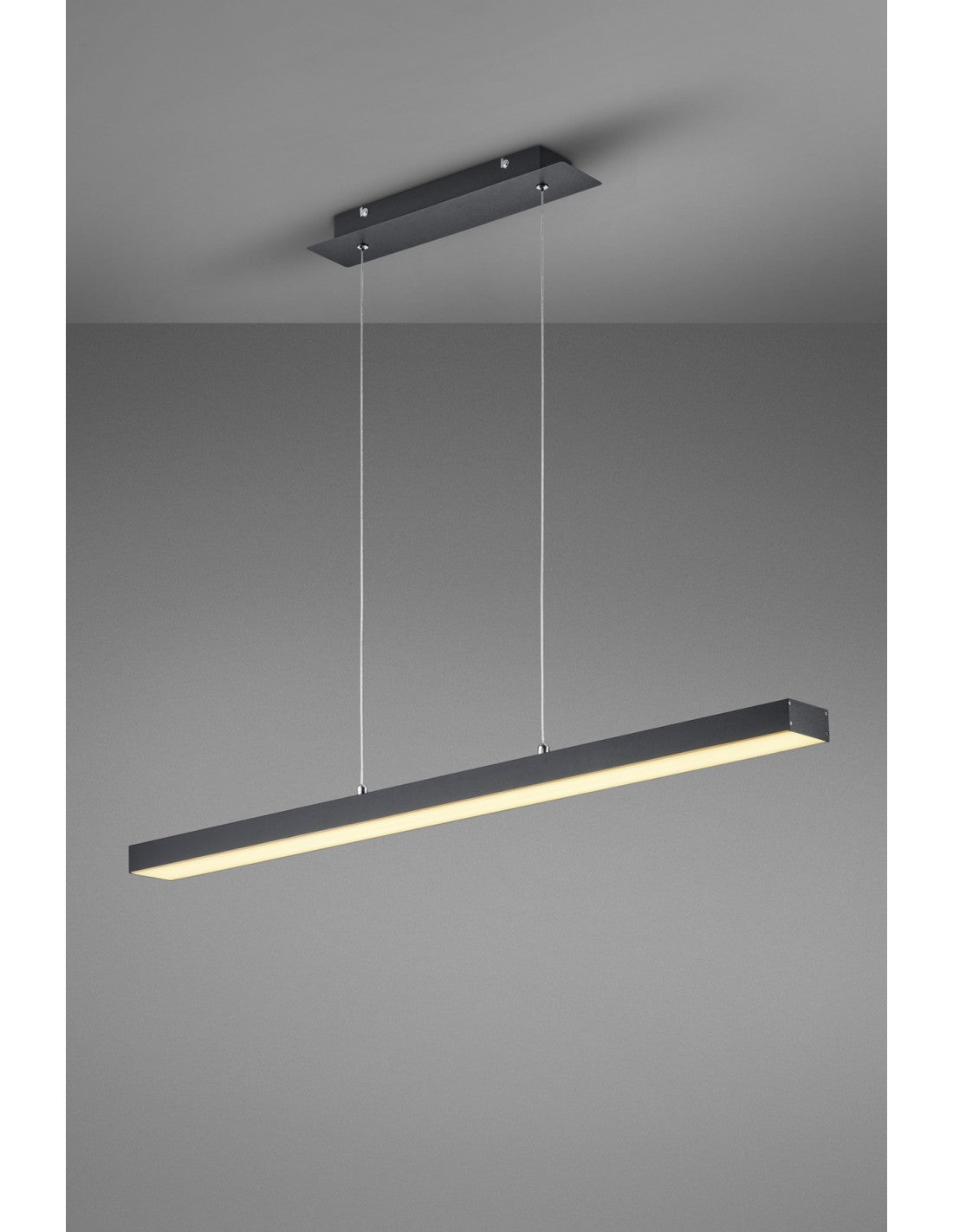 Agano Noir Led 18w Tactile Dimmable Trio Suspension D'éclairage