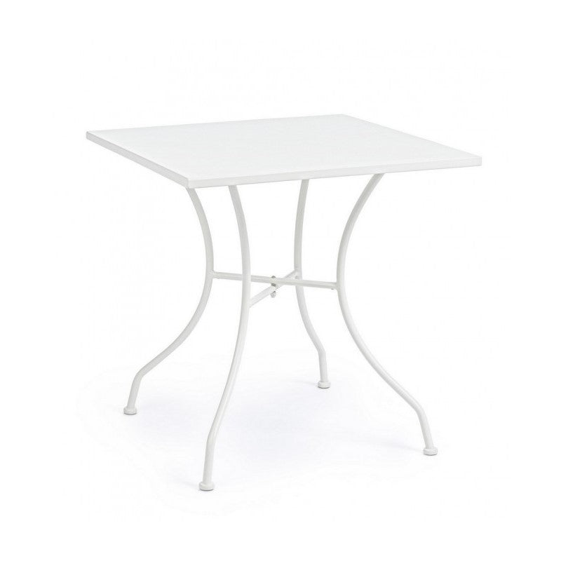 Table en acier Kelsie blanche 70x70 cm