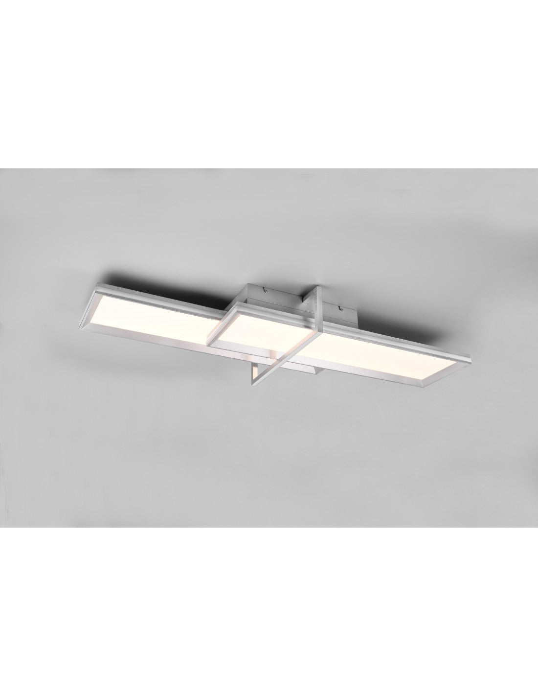 Plafonnier 2 Rectangles LED Variateur Charleston Aluminium Trio Lighting