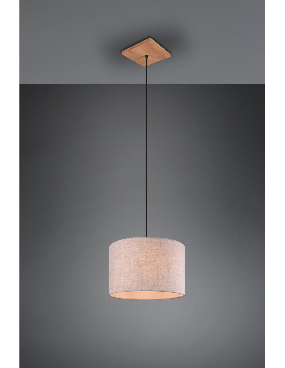 Suspension Elmau 1xE27 Abat-jour Nickel Et Sable Ø35 cm Trio Lighting