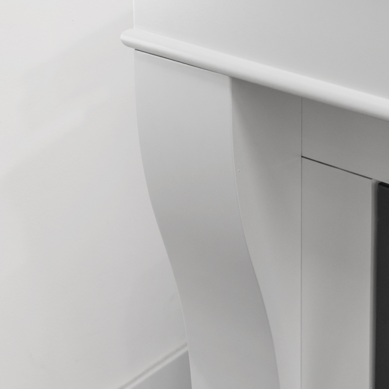 Cheminée au bioéthanol au sol biocheminée WASHINGTON Blanc L111 x P43 x H99