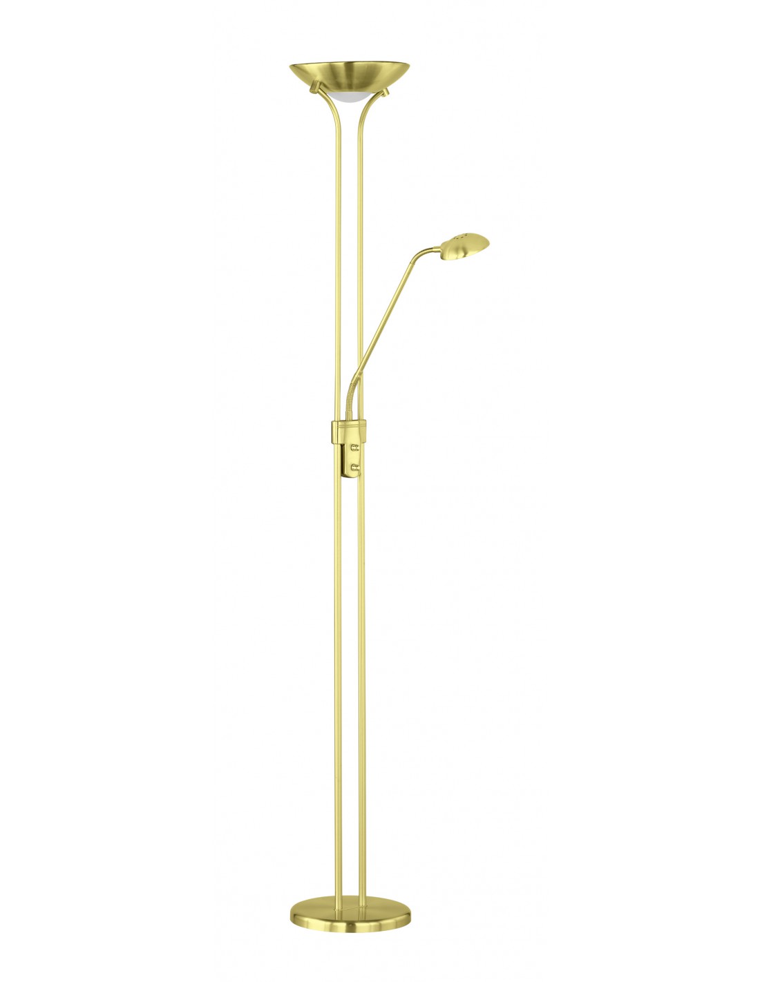 Lampadaire Led Spock avec Spot de lecture à intensité variable, éclairage Trio en laiton