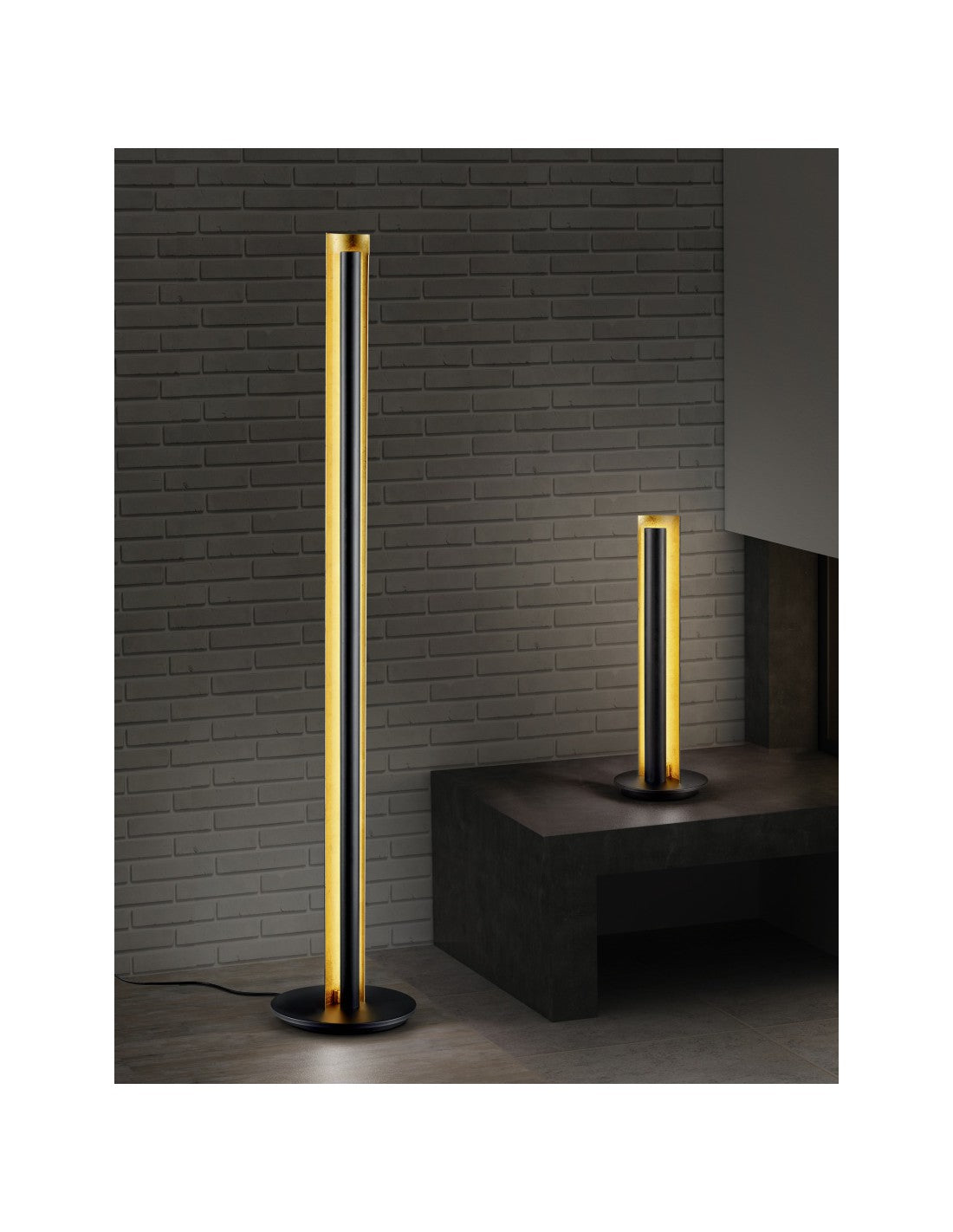 Lampe de Table LED Texel Moderne H47 cm Noir et Doré Trio Lighting