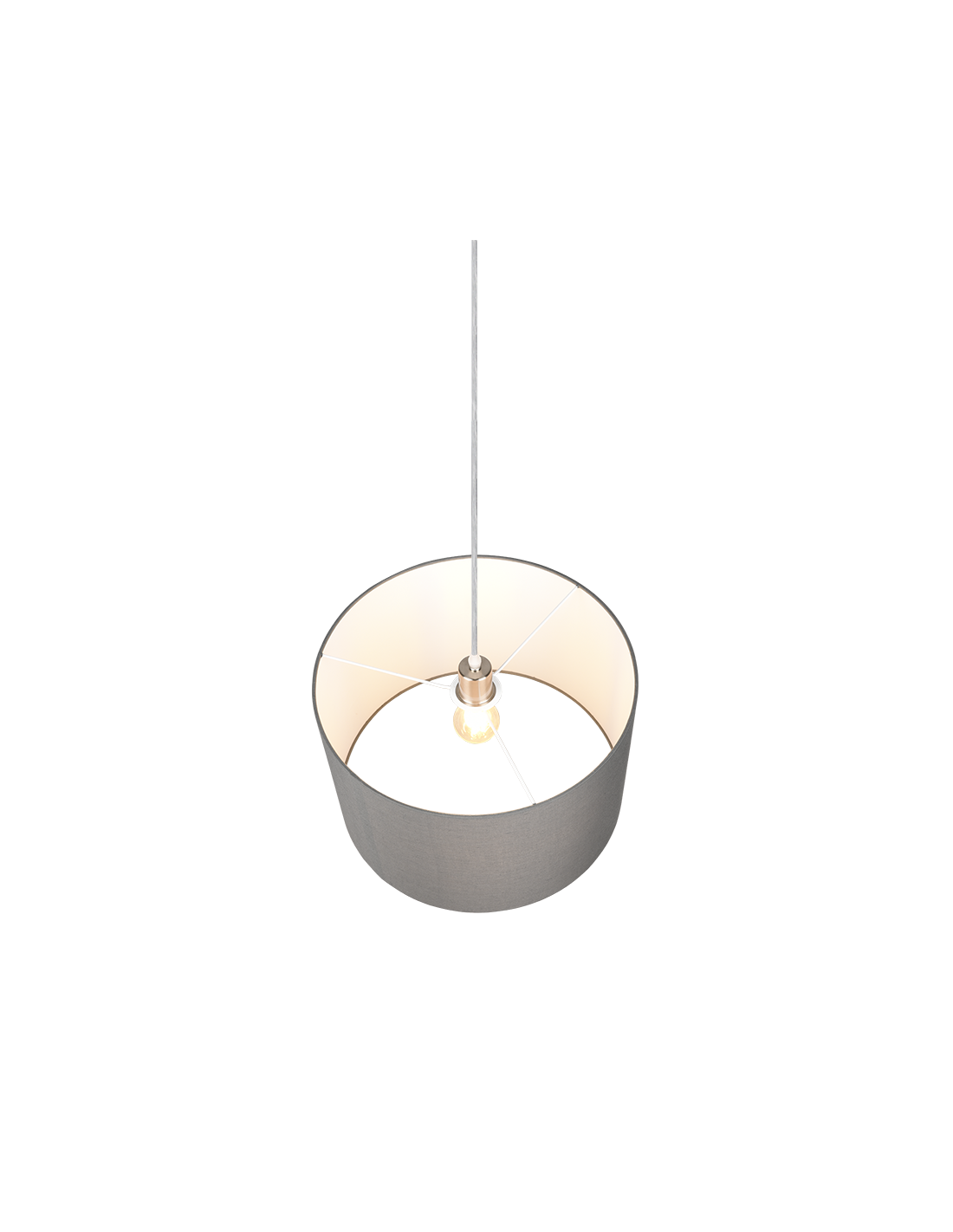 Suspension Simple Hôtel Abat-jour Gris Ø40 cm Trio Lighting