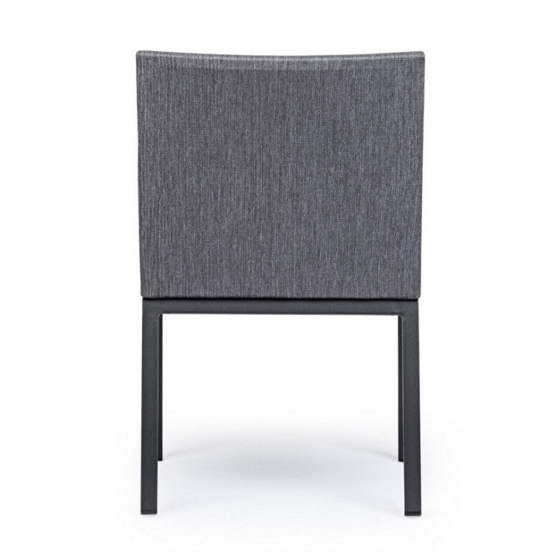 Chaise d'extérieur avec accoudoirs en tissu Anthracite OWEN JX55 55x62x h82 cm