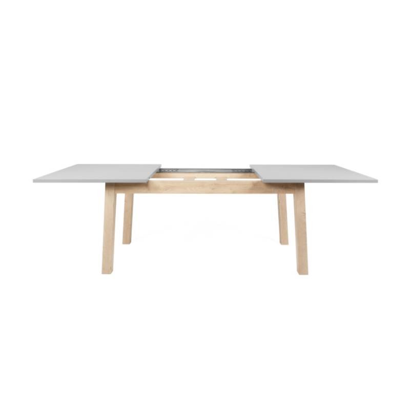 Table extensible moderne en chêne gris 90 x 160 -240 cm