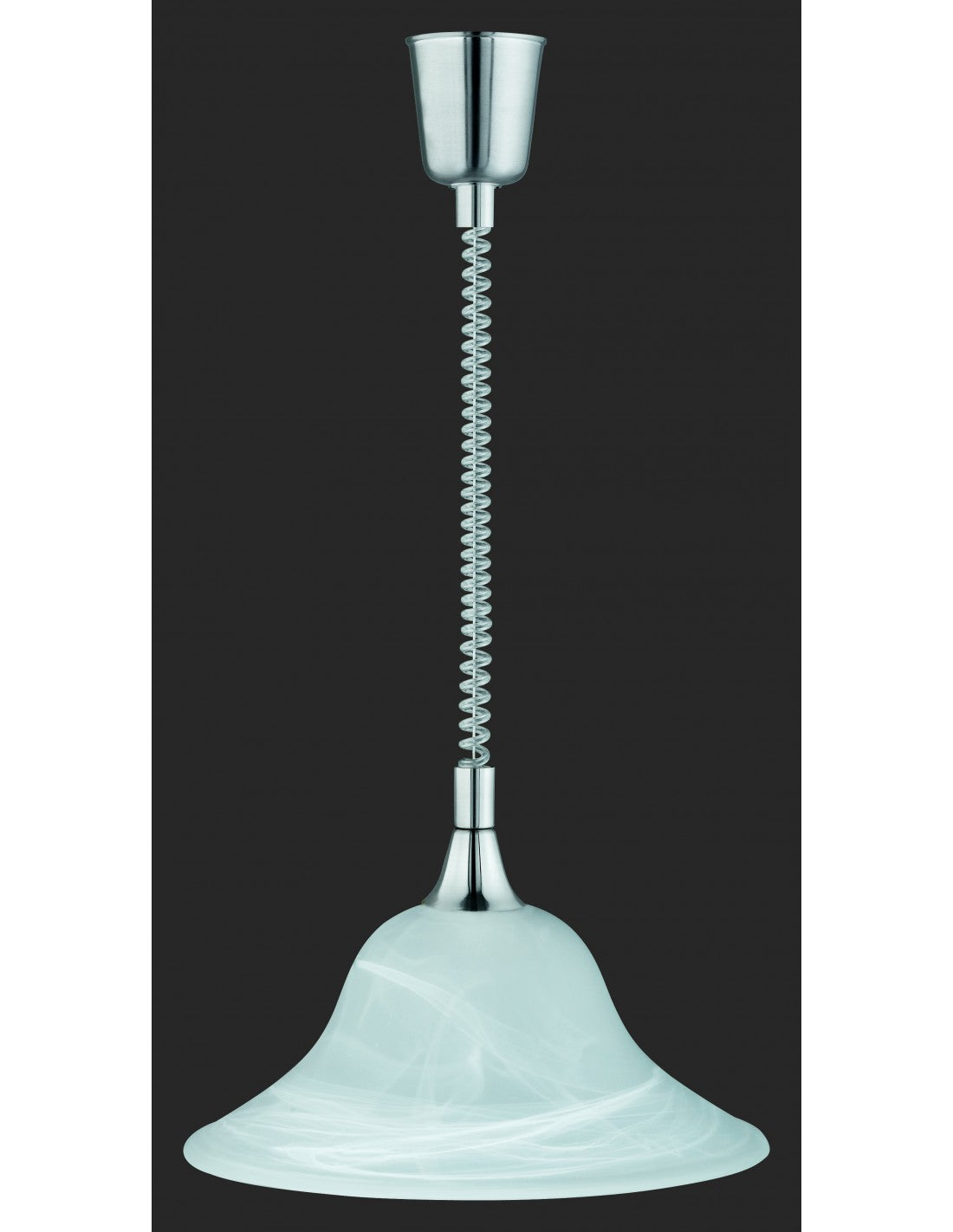 Suspension 1xE27 Nickel Violet Et Verre Blanc Ø39 cm Trio Lighting