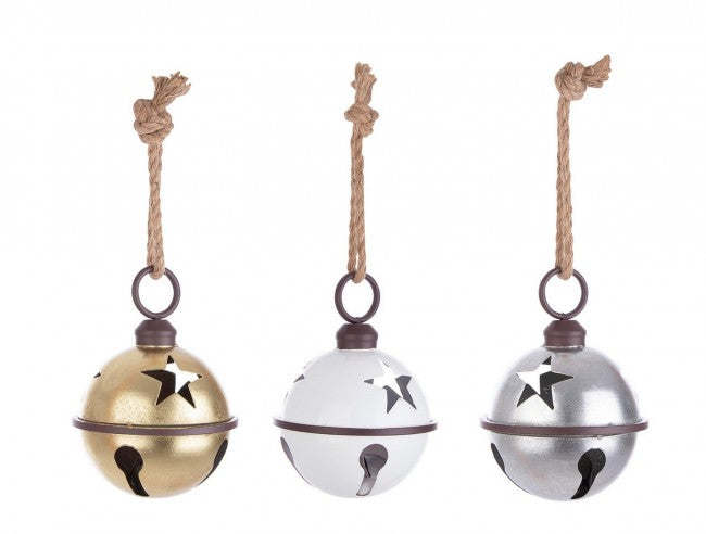 6x pendentif cloche joyeux étoile avec M Ass3