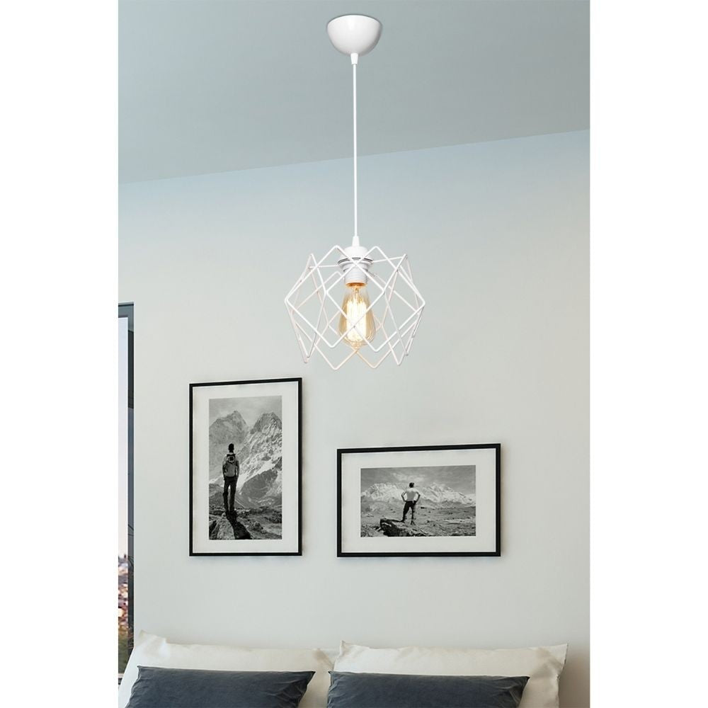 Lampada a sospensione Koza MDL4327 gabbia bianco EFFEZ