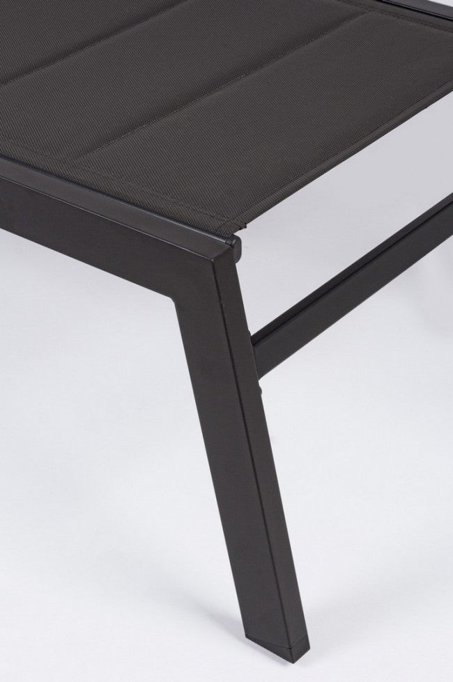 Bain de soleil haut en aluminium avec roulettes Hilde anthracite 32h cm