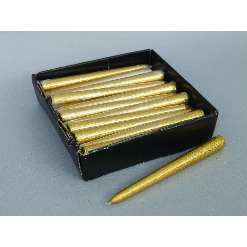 Bougie de Noël à paillettes dorées 20 cm pcs 1