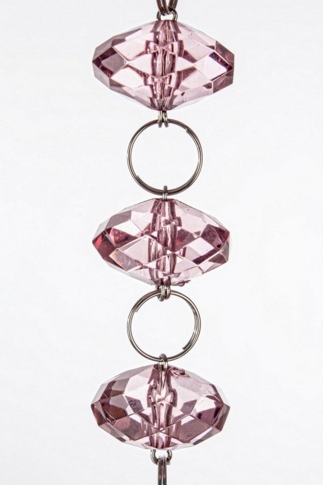 6x Chaîne de cristaux C-Drop rose foncé 180