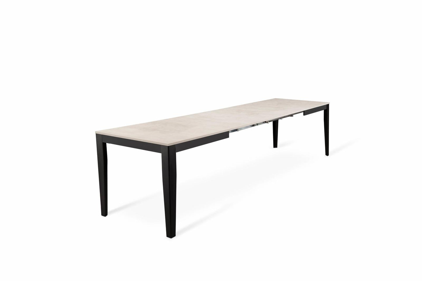 Table extensible en béton noir-blanc 90 cm x 156-316 cm H. 76 cm