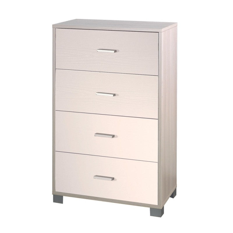 Commode de chambre à quatre tiroirs Olmo blanche 70x41x h112 cm