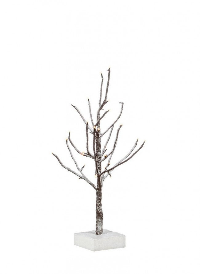 2x Arbre heureux enneigé H60