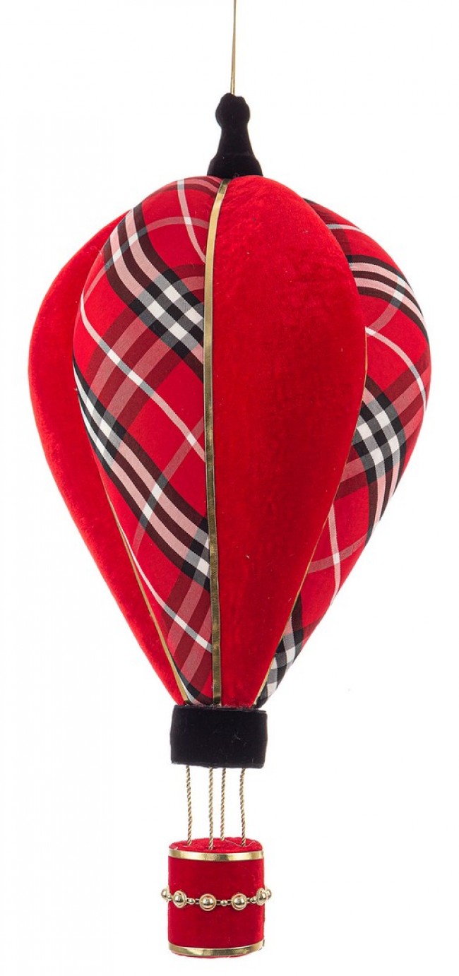 1x pendentif montgolfière rouge Colyn