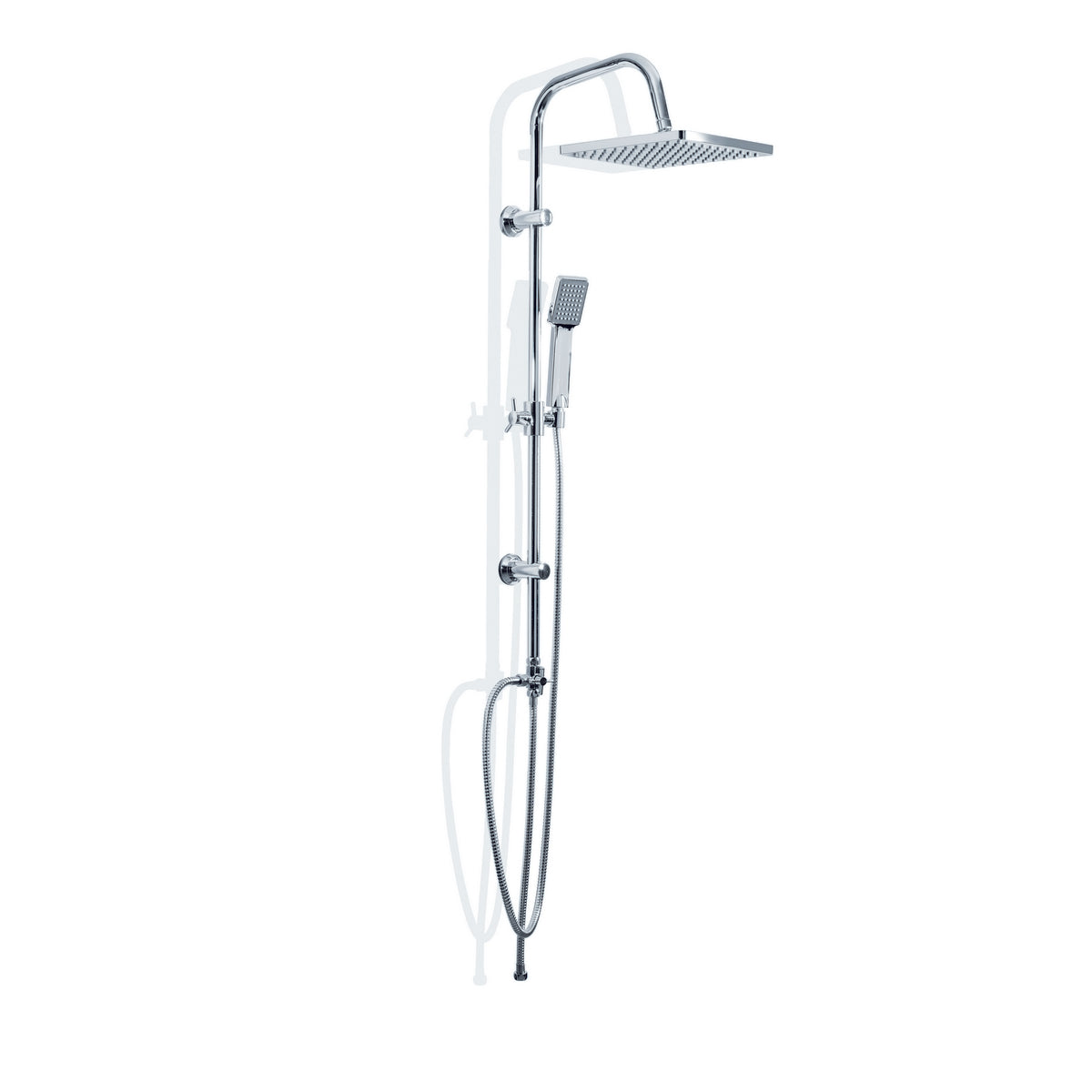 Loquet Mix carré en acier chromé 1 jet