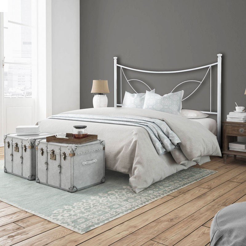 Lit double en fer avec cadre de lit en fer TULIPANO Blanc 166x202x h117 cm