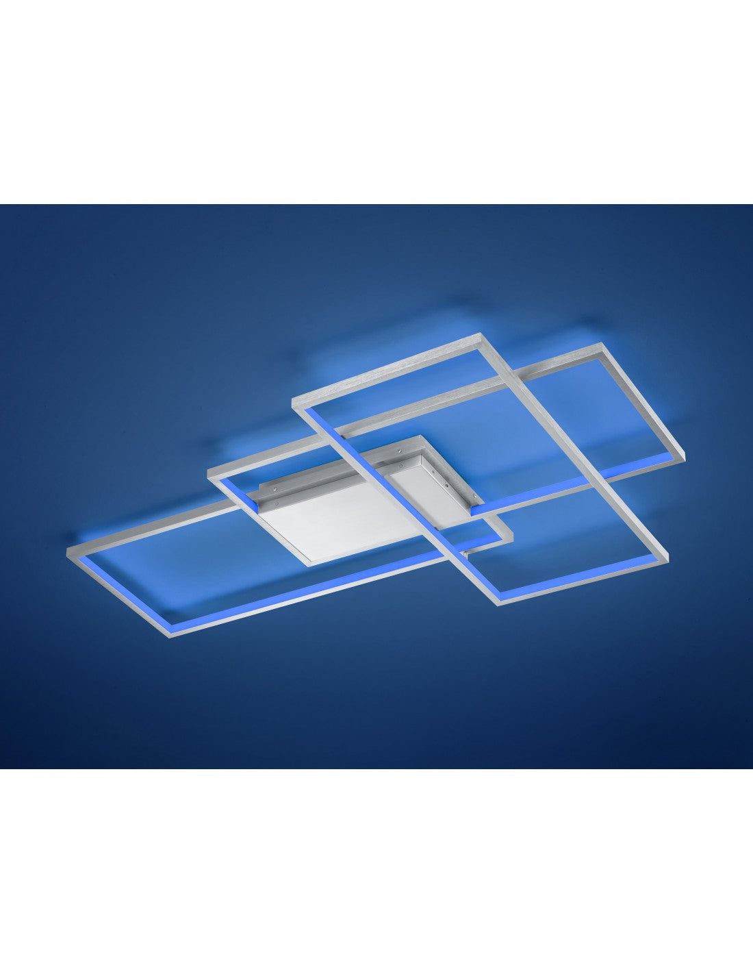 Plafonnier Led Thiago 3 Rectangles L114 cm Nichel Trio Lighting