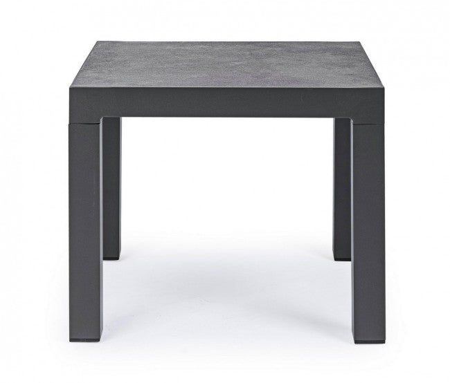 Table basse en aluminium style industriel anthracite 50x50 cm