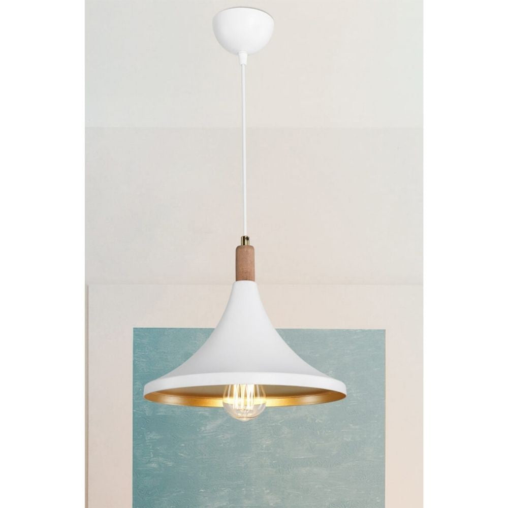 Lampada a sospensione Kano bianco oro ASZ1563 EFFEZ