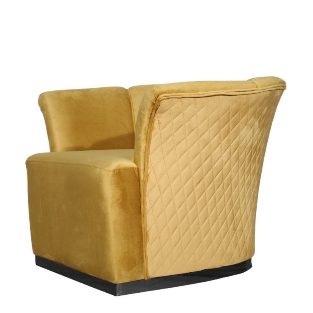 Fauteuil Argentario Berger ocre piètement noir