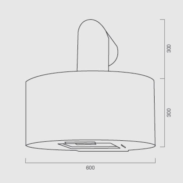 Hotte aspirante CURVE en inox argenté Ø60 cm