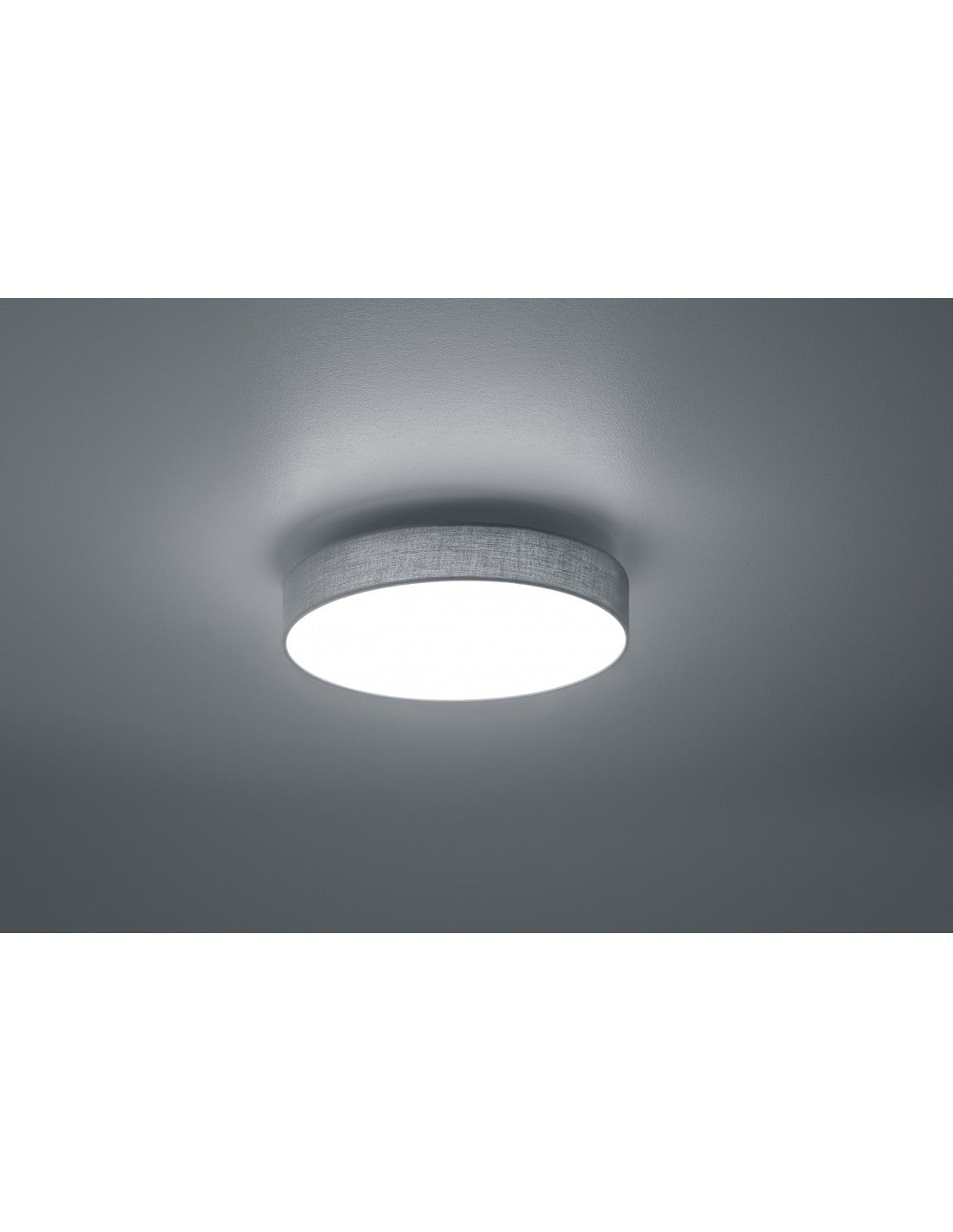 Plafonnier LED moderne avec abat-jour en tissu gris Lugano Ø40 cm Trio Lighting