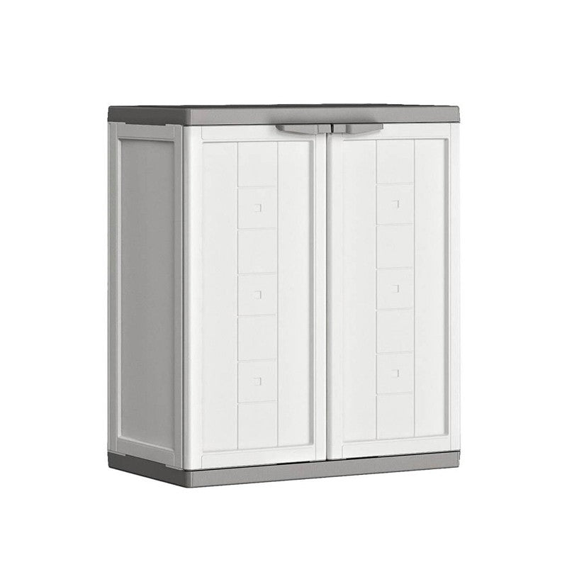 Armoire basse en résine JOLLY R16 TNT Blanc et Gris 68x39x h85 cm